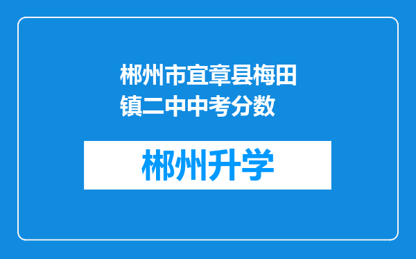 郴州市宜章县梅田镇二中中考分数