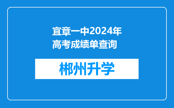 宜章一中2024年高考成绩单查询