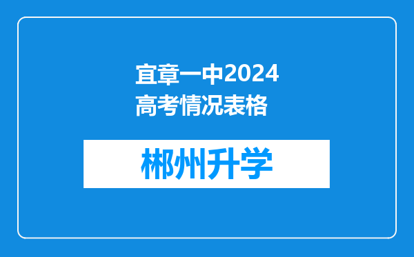 宜章一中2024高考情况表格