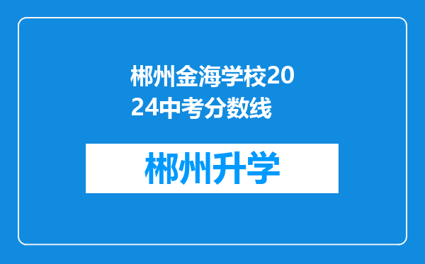 郴州金海学校2024中考分数线