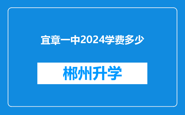 宜章一中2024学费多少