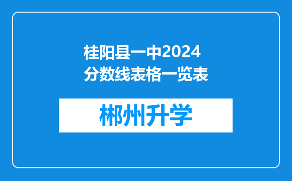 桂阳县一中2024分数线表格一览表