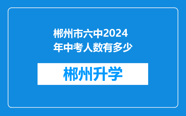 郴州市六中2024年中考人数有多少