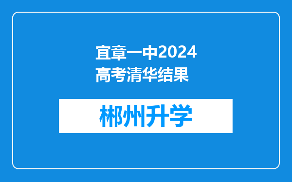 宜章一中2024高考清华结果