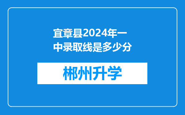 宜章县2024年一中录取线是多少分