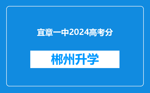 宜章一中2024高考分