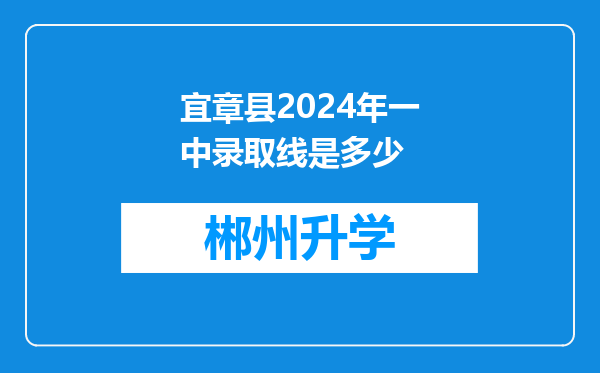 宜章县2024年一中录取线是多少