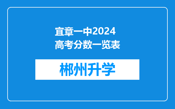 宜章一中2024高考分数一览表