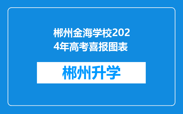 郴州金海学校2024年高考喜报图表