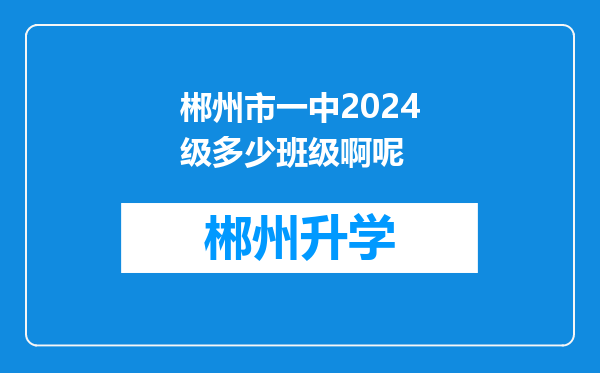 郴州市一中2024级多少班级啊呢