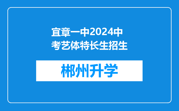 宜章一中2024中考艺体特长生招生