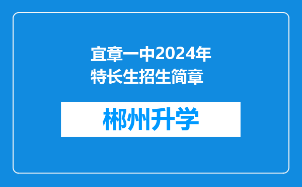 宜章一中2024年特长生招生简章