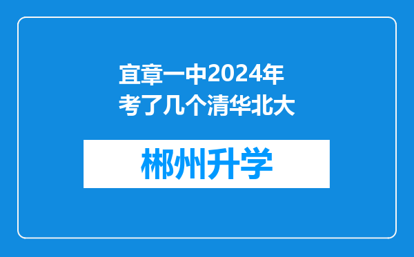 宜章一中2024年考了几个清华北大