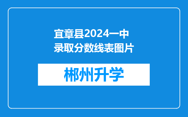 宜章县2024一中录取分数线表图片