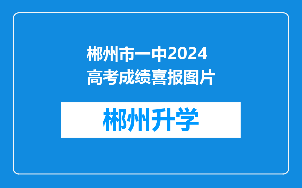 郴州市一中2024高考成绩喜报图片