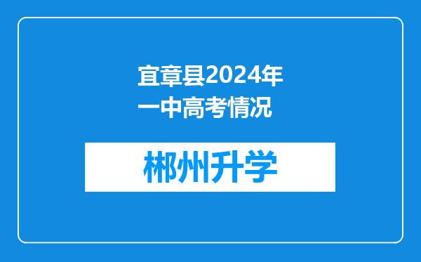 宜章县2024年一中高考情况