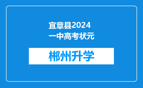 宜章县2024一中高考状元