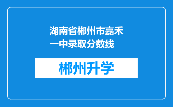 湖南省郴州市嘉禾一中录取分数线