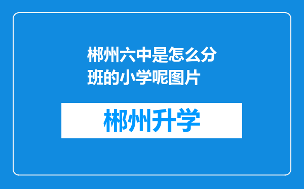 郴州六中是怎么分班的小学呢图片