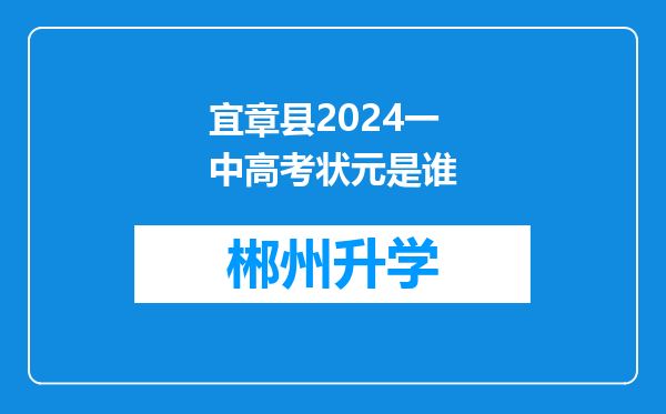 宜章县2024一中高考状元是谁