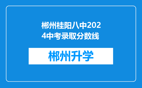 郴州桂阳八中2024中考录取分数线