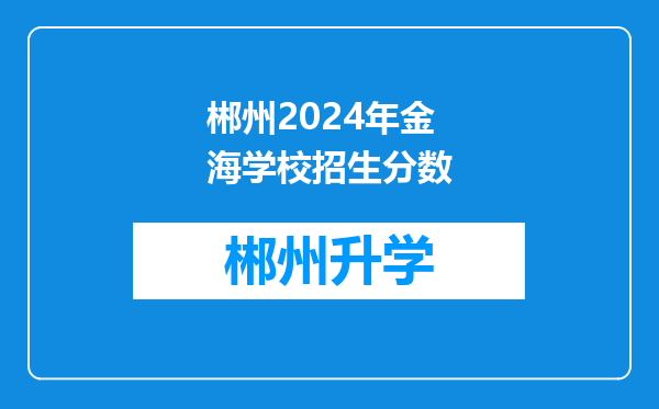 郴州2024年金海学校招生分数