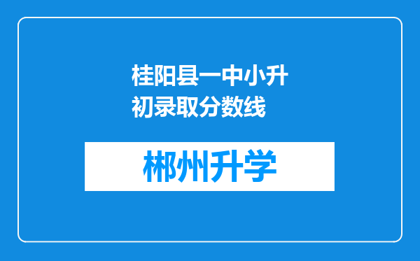 桂阳县一中小升初录取分数线