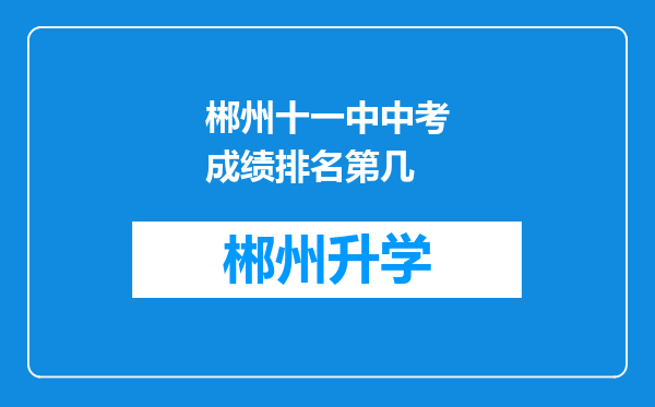 郴州十一中中考成绩排名第几