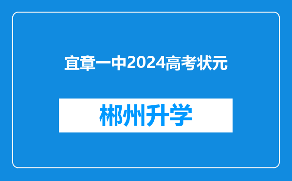 宜章一中2024高考状元