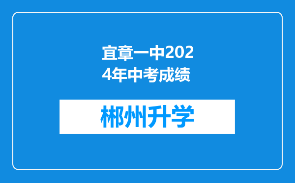 宜章一中2024年中考成绩