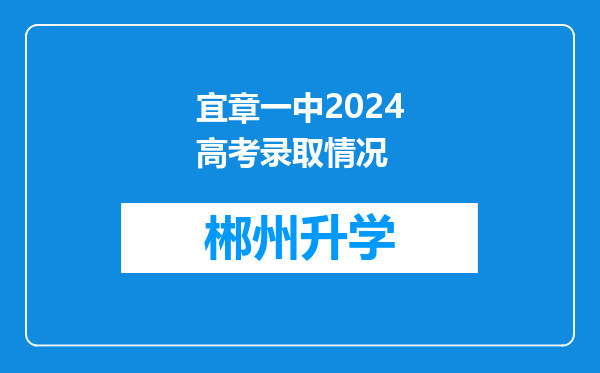 宜章一中2024高考录取情况