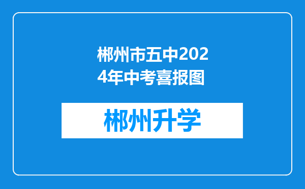 郴州市五中2024年中考喜报图