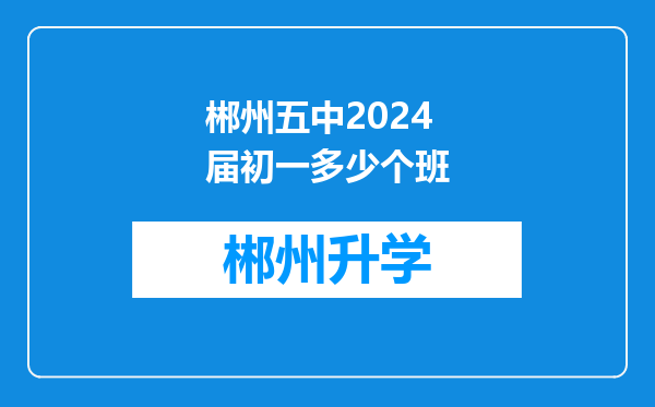 郴州五中2024届初一多少个班