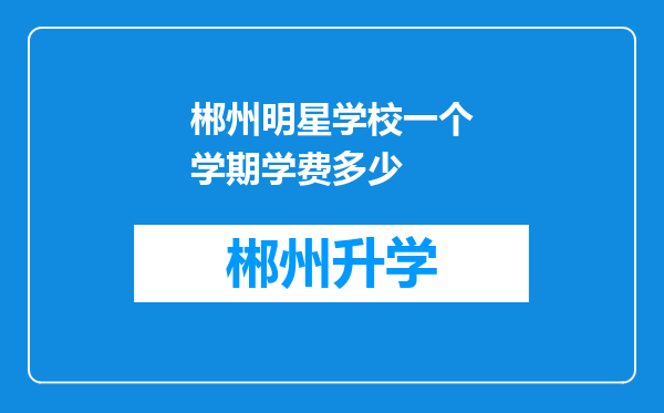 郴州明星学校一个学期学费多少