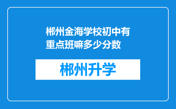 郴州金海学校初中有重点班嘛多少分数