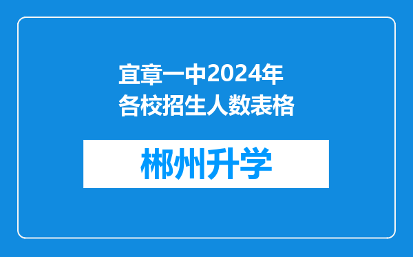 宜章一中2024年各校招生人数表格