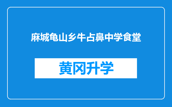 麻城龟山乡牛占鼻中学食堂