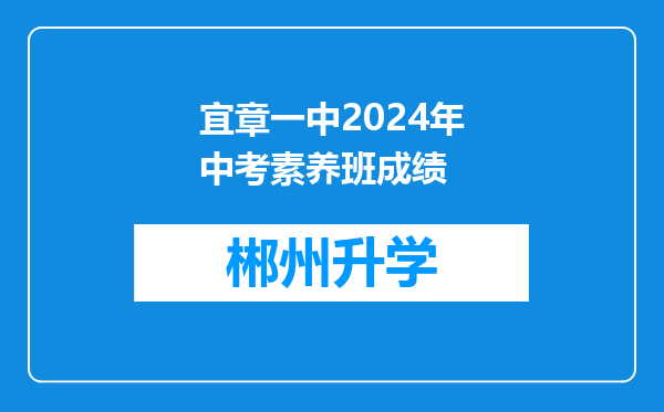 宜章一中2024年中考素养班成绩