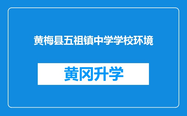 黄梅县五祖镇中学学校环境