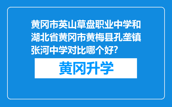 黄冈市英山草盘职业中学和湖北省黄冈市黄梅县孔垄镇张河中学对比哪个好？