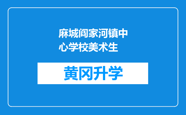 麻城阎家河镇中心学校美术生