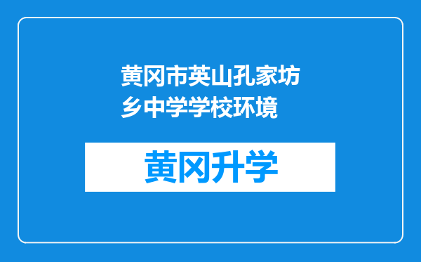 黄冈市英山孔家坊乡中学学校环境