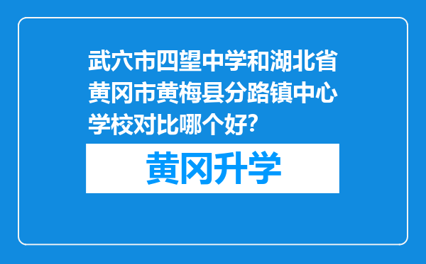 武穴市四望中学和湖北省黄冈市黄梅县分路镇中心学校对比哪个好？