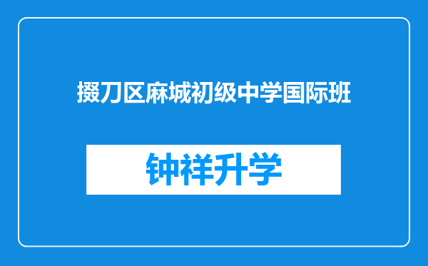 掇刀区麻城初级中学国际班