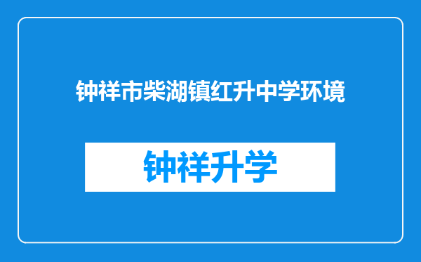 钟祥市柴湖镇红升中学环境