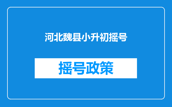 河北魏县小升初摇号