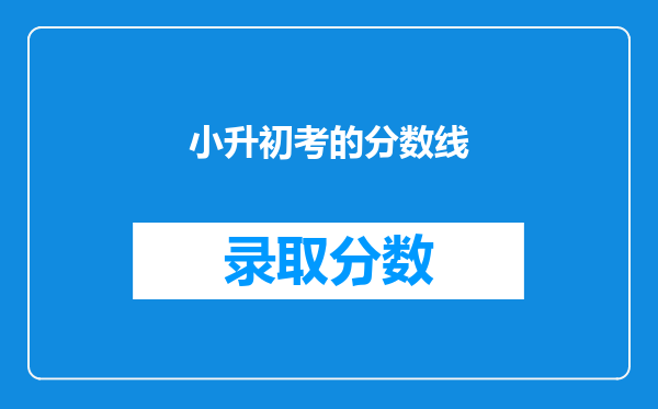 小升初考的分数线