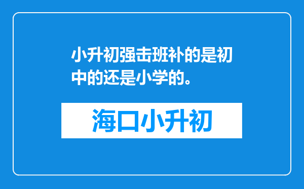 小升初强击班补的是初中的还是小学的。