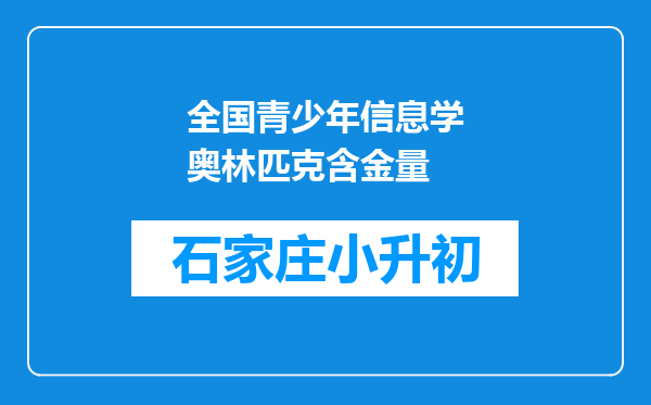 全国青少年信息学奥林匹克含金量