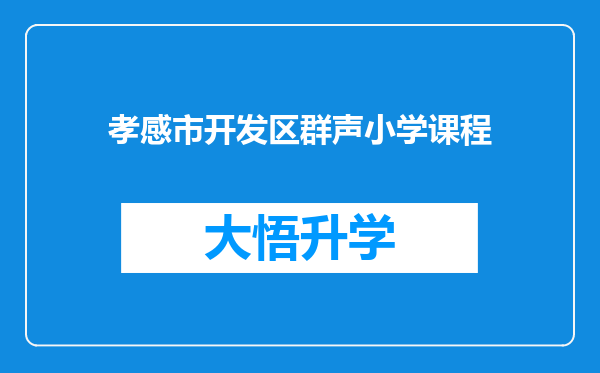 孝感市开发区群声小学课程